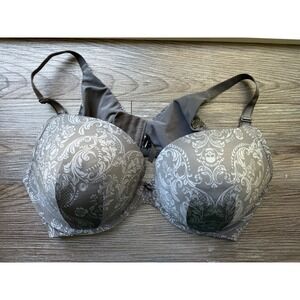 Torrid Curve Gray Damask Print Full Coverage Underwire Bra‎ 46D